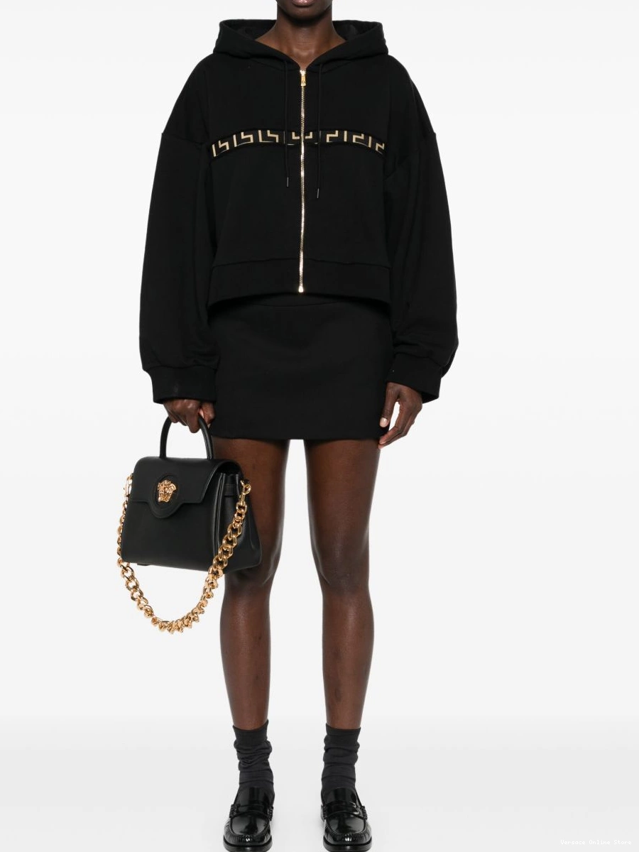 Affordable zip-up Versace hoodie Women Greca-detailing 0821